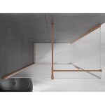 MEXEN/S - Velár sprchovací kút, posuvné dvere 150 x 80, dekor, meď kartáčovaná 871-150-080-31-65