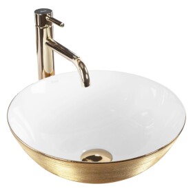 REA - Umývadlo na dosku STELLA Gold Brush / White REA-U9087