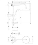 OMNIRES - ARMANCE termostatický sprchový stĺp zlatá /GL/ AM5244/6GL