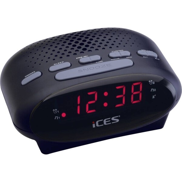 ICES ICR-210 rádiobudík FM čierna; ICR-210 black