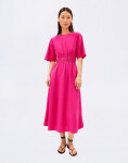 Armedangels Linen Blend Gathered Dress 3434 very berry XS
