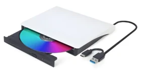 Gembird DVD-USB-031-BW čiernobiela / Externá DVD/CD mechanika / USB-A + USB-C (DVD-USB-031-BW)
