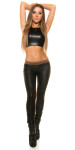 Sexy KouCla treggings with leatherlook-application CAPPUCCINO XL