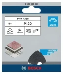 BOSCH F355 / Brúsny papier P120 / 93 x 93 mm / 6 otvorov / 5 ks (2608605194)