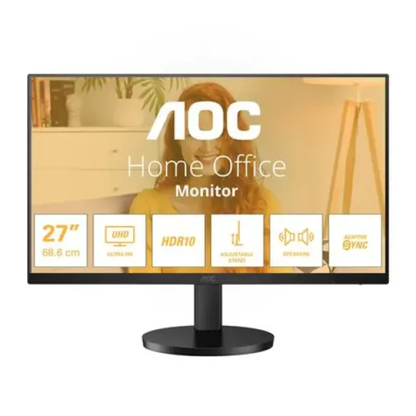 27" AOC U27B3AF čierna / IPS / 3840x2160 / 16:9 / 4ms / 1000:1 / 350cd-m2 / HDMI + DP / VESA (U27B3AF)