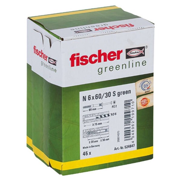 Fischer klincová hmoždinka 60 mm 6 mm 524847 45 ks; 524847