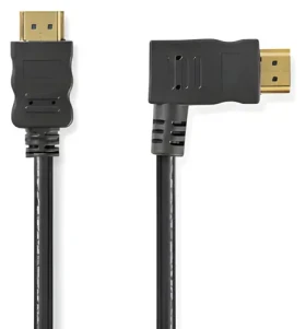 Nedis High Speed HDMI 1,5 m čierna / Kábel HDMI / lomený konektor / 4K 30 Hz / 10,2 Gbps / Ethernet (CVGP34260BK15)