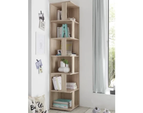 Rohový regál s priehradkami Corner Shelf, dub sonoma%