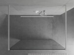 MEXEN/S - Kioto Sprchová zástena WALK-IN voľne stojaca 105 x 200, transparent 8 mm, biela 800-105-002-20-00
