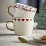 Bloomingville Keramický hrnček Jolly Red Gold 300 ml - set 2 ks