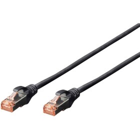 Digitus DK-1644-050/BL RJ45 sieťové káble, prepojovacie káble CAT 6 S/FTP 5.00 m čierna bez halogénov, krútené páry, s ochranou, samozhášavý 1 ks; DK-1644-050/BL