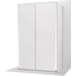 CERANO - Trojstenný sprchovací kút Varone LINE UL/P - 6 mm - chróm, mliečne sklo - 120x80 - posuvný CER-DY505-90178