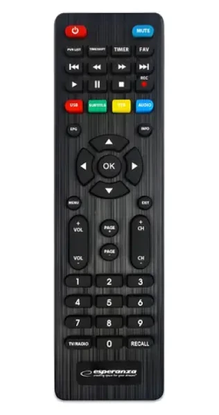 Esperanza EV107R čierna / Digitálny tuner / DVB-T2 káblový / H.265 (HEVC) / HDMI / USB (EV107R)