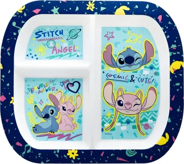 STOR Detský obdĺžnikový tanier Stitch / Detský tanier / bez BPA / do mikrovlnky (60562)