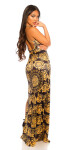 Sexy Maxi Dress With Print blackyellow Einheitsgroesse