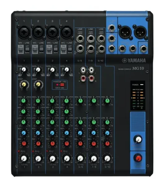 Yamaha MG10 čierna / Mixážny pult / 10 kanálov / Phantom power 48V / 24 bit / 192 kHz (CMG10YEM)