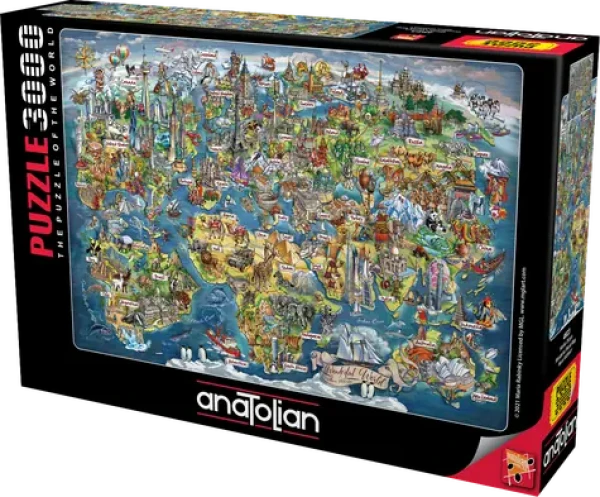 ANATOLIAN Puzzle Úžasná mapa sveta