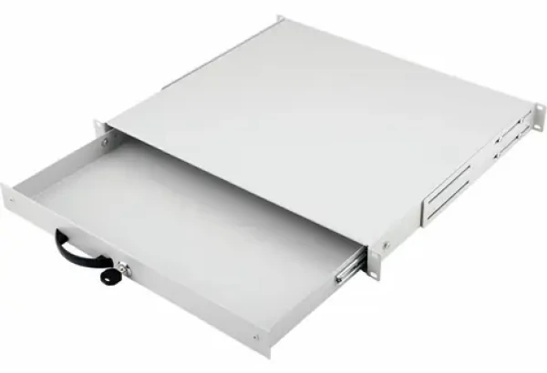 Equip 19" svetlo šedá / Uzamykateľná zásuvka / 1U / RAL7035 (EZD-1-G)