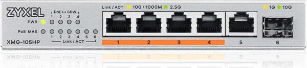 ZyXEL Przełšcznik 5 portów 2,5G +1SFP+ XMG-105HP-EU0101F