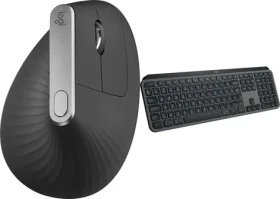 Logitech MX Vertical + MX Keys S grafitová / Sada myš a klávesnica / bezdrôtová / ergonomická vertikálna / 4000 DPI