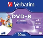 10ks DVD+R Verbatim 16x Printable