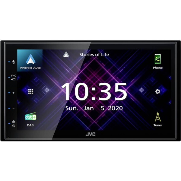 JVC KWM565DBT multimediálny prehrávač do auta (2 DIN) konektor pre cúvaciu kameru, DAB + tuner, Bluetooth® handsfree zariadenie; KWM565DBT