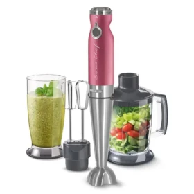 Sencor SHB 5604RD-EUE vínová / Tyčový mixér / 1000 W / nádoba 800 ml / sekáčik 1250ml / šľahacie metly (8590669285846)