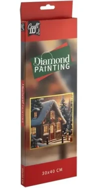 CRAFT ID Diamantové maľovanie Zimná chalúpka 30x40cm