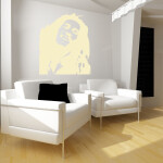 Veselá Stena Samolepka Portrét Bob Marley Farba: růžová, Veľkosť: 80 x 67 cm
