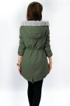 Dámska prechodná bunda typu parka v khaki farbe (w806) odstíny zelené S (36)