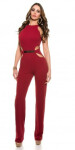 Sexy KouCla Neck jumpsuit with sexy insight champagne L