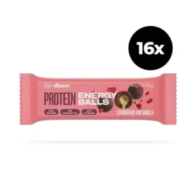 Proteín Energy balls - Gymbeam (jahoda vanilka, 16 x 45 g) (118738-6-strawberryvanilla-16x45g)