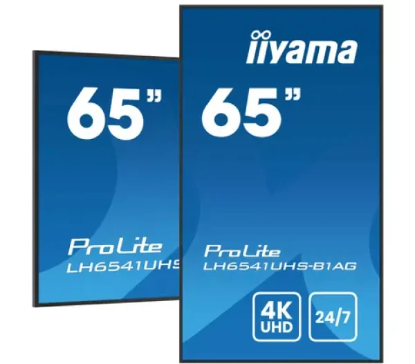 65" IIYAMA ProLite LH6541UHS-B1AG čierna / VA / 3840x2160 / 16:9 / 6.5ms / 5000:1 / 500cd / repro / HDMI / USB (LH6541UHS-B1AG)