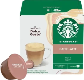 STARBUCKS Kapsľová káva Caffe Latte pre Nescafé Dolce Gusto / 12 ks / Intenzita 2 (7613039853153)