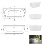 BESCO - Voľne stojaca vaňa VISTA (TURSI) - Farba - Biela, Rozmer vane - 150 × 75 cm VANTUR150
