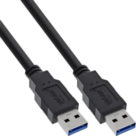 InLine USB-A - USB-A čierna / Kábel / USB 3.0 / 5 Gbit/s / 1 m (35210)
