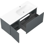 MEXEN/S - Orio kúpeľňová skrinka 120 cm s umývadlom Vela pravá, 1S, 1D, grafit mat/biela mat 91A13-12047-3-BBFF66-W23P01