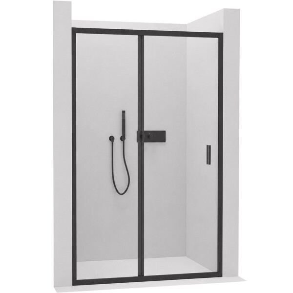 CERANO - Sprchové posuvné dvere Varone LINE Ľ/P - 6 mm - čierna matná, transparentné sklo - 90x195 CER-478081