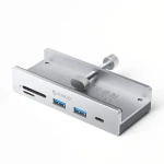 Orico MH5PC USB HUB s upínacím držiakom strieborná / 2x USB-A + 1x USB-C + SD/TF