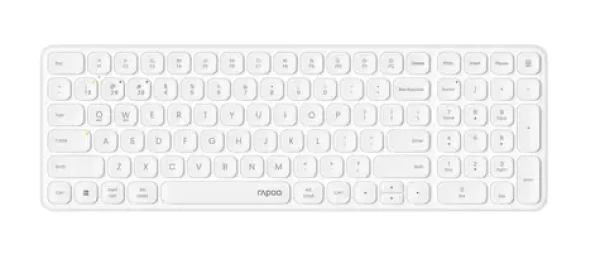 Rapoo E9310M Multi-mode biela / Bezdrôtová klávesnica / 2.4 GHz / BT 4.0 a 5.0 / ultra-tenká / 2x AAA batérie (6940056126368)