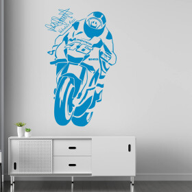 Veselá Stena Samolepka Valentino Rossi Farba: modrá, Veľkosť: 60 x 36 cm
