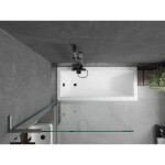 MEXEN/S - Next L vaňová zástena FIX 90 x 150, transparent, grafit kartáčovaná 895-090-000-03-00-66