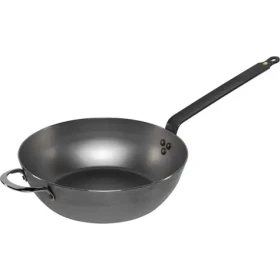 De Buyer Mineral B hlboká oceľová panvica s plochou rukoväťou 32 cm (DB5614-32)