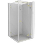 MEXEN/S - Lunar T sprchovací kút dvere krídlové pravá 100 x 100, transparent, zlato kartáčovaná 834T-100-100-55-00-P