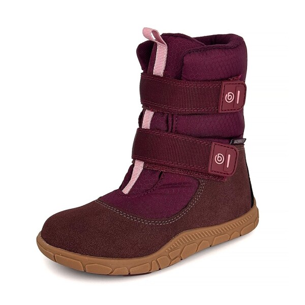 Dievčenské zimné barefoot topánky s membránou VIKI Bordo Bugga B00212-06 - 31
