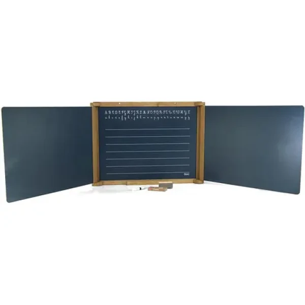 Jeujura Drevená trojkrídlová multifunkčná tabuľa 156x43 cm s príslušenstvom / od 3 rokov (J8795)