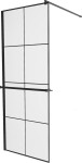 MEXEN/S - KIOTO Sprchová zástena WALK-IN s poličkou a držiakom uterákov 70 x 200, transparent/čierna 8 mm, čierna 800-070-121-70-77
