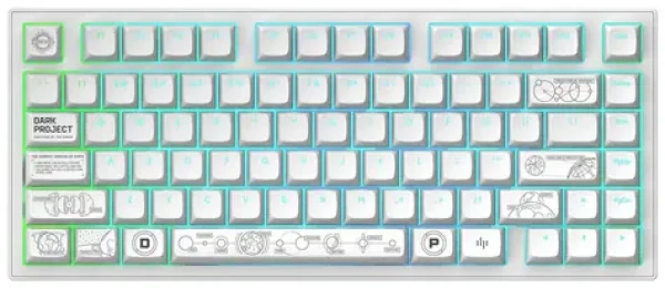 Dark Project ALU81A Terra Nova Wireless biela / herná klávesnica / mehanická / spínače g3ms Moonstone / RGB / BT 2.4GHz (DPKB_NOVA_81_ANSI_WHITE)