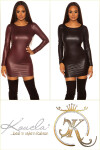 Sexy KouCla Neckholder Wetlook Mini dress BORDEAUX Einheitsgroesse