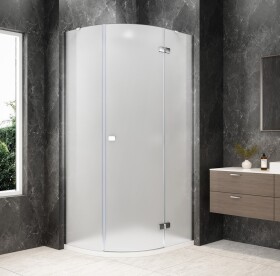 POLYSAN - GLOBE CHROME štvrťkruhová sprchová zástena 1000x800, matné sklo, pravé GB2180MRC